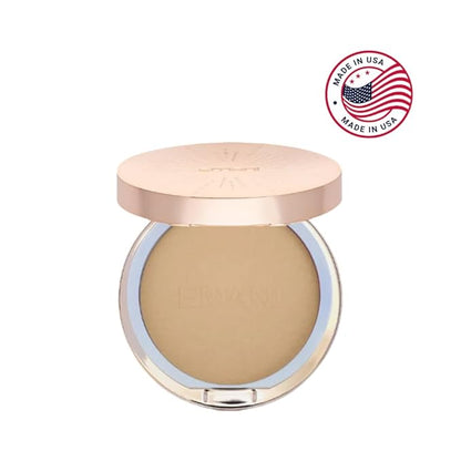 Emani Flawless Matte Powder Foundation Makeup for Sensitive Skin, Natural Mineral Foundation Compact with Buildable Coverage, Oil Control, Talc Free, Cruelty-Free & Vegan, Deep Golden
