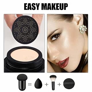 Sunisa 3 in 1 CC and BB Water Proof Foundation Concealer Cream with Air Cushion Mushroom