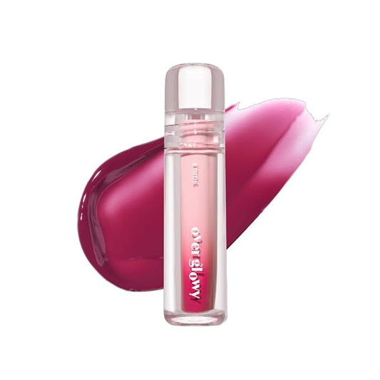 ETUDE Over Glowy Tint #7 Coco Plum | Non-Sticky Vegan Lip Tint | Moisturized & Long-lasting Lip Gloss | Daily Lippies for Dry Lips | K-beauty