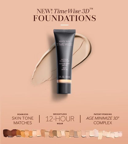 Mary Kay TimeWise Luminous 3D Foundation 1 Fl oz. / 30 ml - Beige W 160