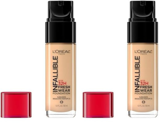L’Oréal Paris Makeup Infallible Up to 24 Hour Fresh Wear Foundation, Natural Rose, 1 fl; Ounce (Pack of 2)
