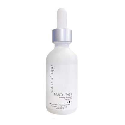 Facial Cleansing Oil | Makeup Remover for Sensitive Skin | Multi-Tasker with Anti-Oxidant Olive Oil, Vitamin E. | By Dermaflage | 2 fl oz.