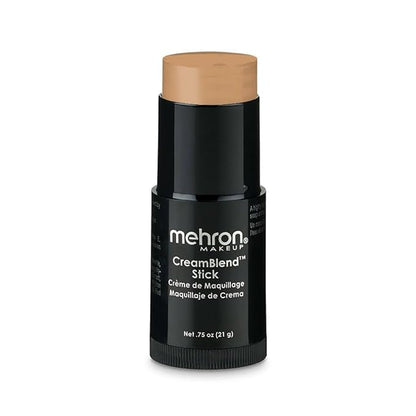 Mehron Makeup CreamBlend Stick | Face Paint, Body Paint, & Foundation Cream Makeup | Perfect for Halloween (Soft Beige)