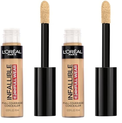 L’Oréal Paris Makeup Infallible Full Wear Waterproof Matte Concealer, Latte (Pack of 2)