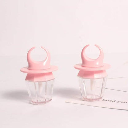 10 Pcs 8ml Pink Empty Lip Gloss Tube Bottle Diamond Ring Shape Plastic Refillable Lipgloss Tube Container Clear Lip Glaze Tube Wand Brush Lip Oil Vials DIY Cosmetic Lipstick Tube Makeup Tool