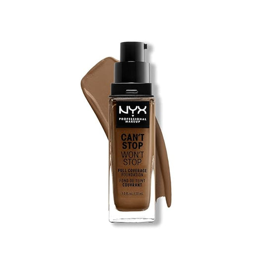 NYX PROFESSIONAL MAKEUP Can't Stop Won't Stop Foundation, 24h Full Coverage Matte Finish - Deep Sable