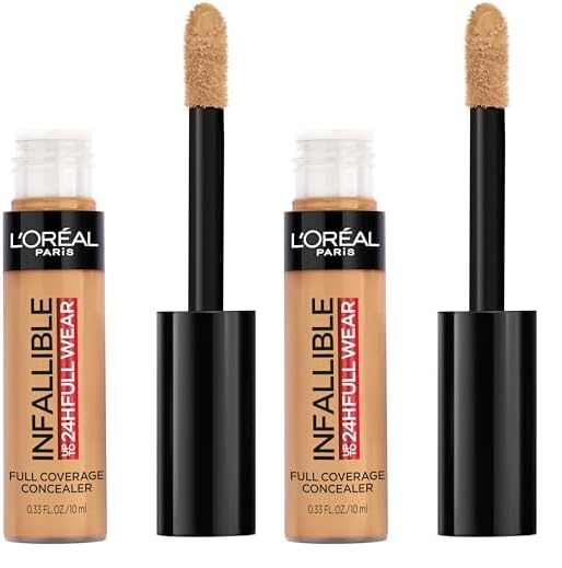 L’Oréal Paris Makeup Infallible Full Wear Waterproof Matte Concealer, Almond (Pack of 2)