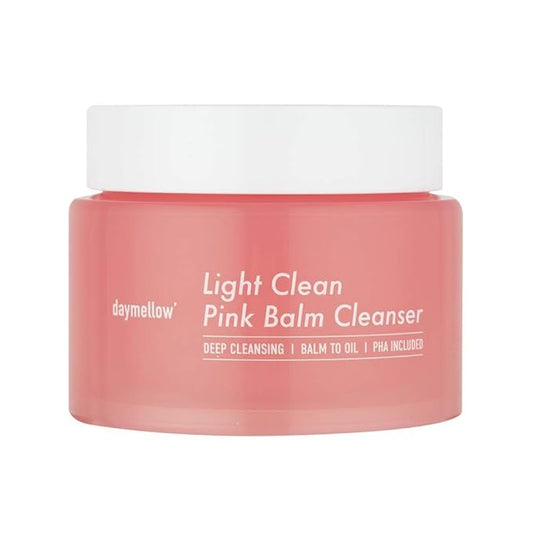 daymellow Light Clean Pink Balm Cleanser 3.04fl.oz/90ml, Face Cleansing Balm, Deep Cleanser, Makeup Remover, Pore Cleansing, Gentle Exfoliating, Moisturizing, Blackhead Remover, Korean Skincare