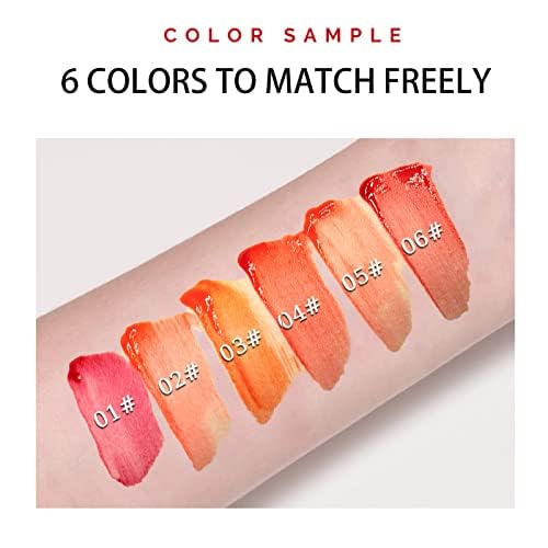6 Colors Lip Tint Stain Set,Plumping Mini Liquid Lipstick,Multi-use Lip and Cheek Tint, Long lasting Non-Stick Cup Waterproof, High Pigment, Vivid Color, Lip Tint Makeup