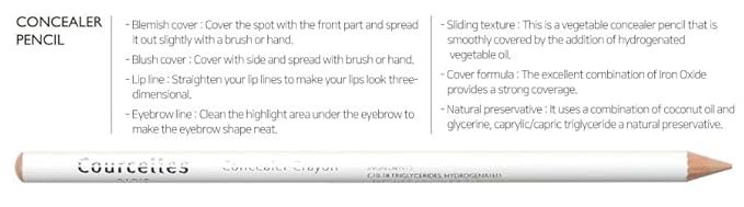 [K-Beauty Makeup] Courcelles Concealer Pencil CC700/CC800, Soft type-Natural Cover, light beige/natural beige (CC800-Natural Beige+Sharpener)
