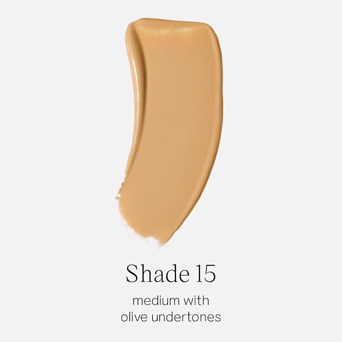 Saie Glowy Super Skin Tint Liquid Foundation - Hydrating Serum Foundation with Lightweight, Medium Coverage - Formulated with Hyaluronic Acid to Hydrate, Brighten and Plump - Shade 15 (1.01 oz)