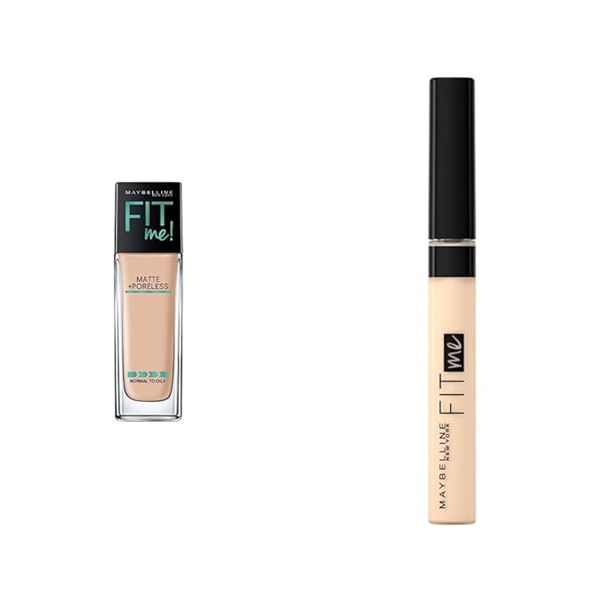 Maybelline Fit Me Matte + Poreless Foundation 1 Count + Fit Me Concealer Light 1 Count