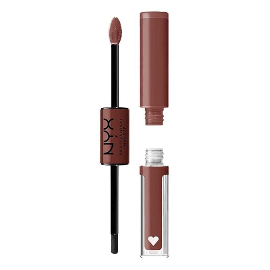NYX PROFESSIONAL MAKEUP Shine Loud, Long-Lasting Liquid Lipstick with Clear Lip Gloss - Boundary Pusher (Warm Brown)