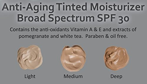 Light Shade Anti Aging Lightweight Tinted Moisturizer Sheer Coverage Foundation, Broad Spectrum Sunscreen SPF 30, Paraben, Oil, Cruelty & Gluten Free, No Animal Testing