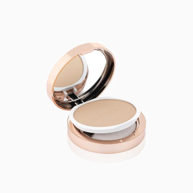 Emani Flawless Matte Powder Foundation Makeup for Sensitive Skin, Natural Mineral Foundation Compact with Buildable Coverage, Oil Control, Talc Free, Cruelty-Free & Vegan, Linen
