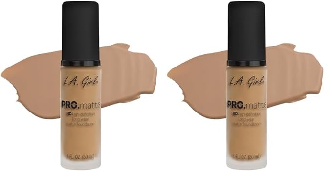L.A. Girl PRO.Matte Foundation, Soft Beige GLM717 (Pack of 2)