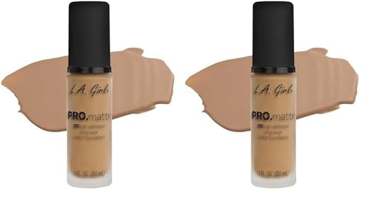 L.A. Girl PRO.Matte Foundation, Soft Beige GLM717 (Pack of 2)