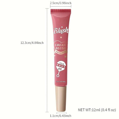 Lightweight Liquid Cream Blush Eyeshadow - Superdewy & Buildable Pigmentation, Cruelty Free Vegan Makeup, Natural-looking Cheek Tint with Dewy Finish (#01, A)