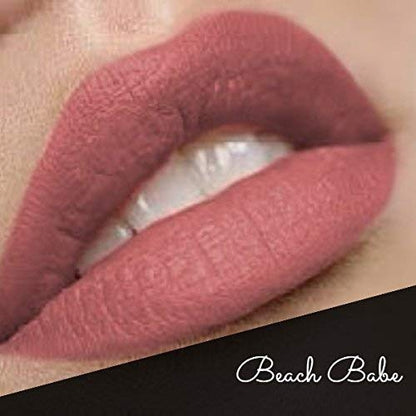 Beach Babe Long Lasting Matte Deep Nude Lip Pencil and Hydrating Ultimate Oil -In- Gel Lipstick Remover Bundle