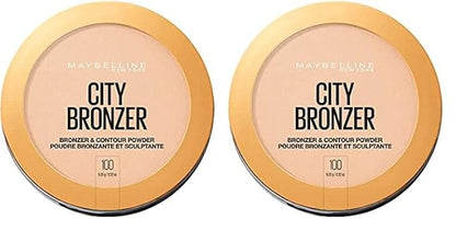 Maybelline New York City Bronzer Powder Makeup, Bronzer and Contour Powder, 100, 0.32 oz. (Pack of 2)
