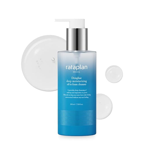 RATAPLAN Donghae deep moisturizing oil to foam cleanser - Double Cleanser, Daily Makeup Blackhead Remover, Oil Cleanser for Face, Korean Facial Cleanser, Korean Skincare 7.10 fl oz