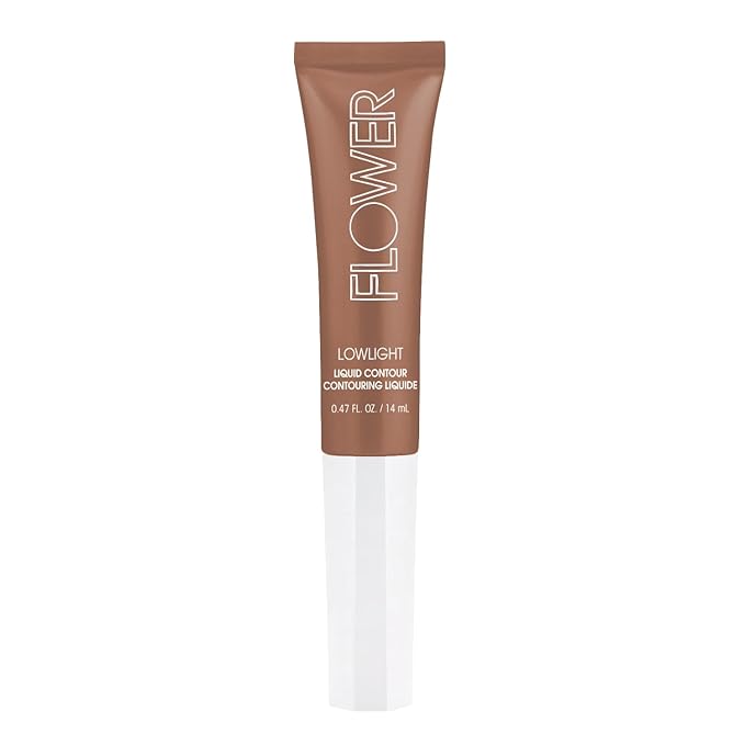 FLOWER BEAUTY Lowlight Liquid Contour - Natural Finish + Buildable Coverage - Built-In Cusion Applicator - Medium