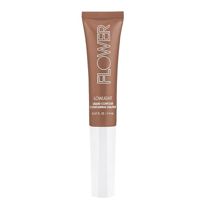 FLOWER BEAUTY Lowlight Liquid Contour - Natural Finish + Buildable Coverage - Built-In Cusion Applicator - Medium