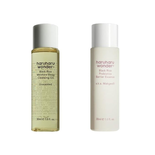 HARUHARU wonder Cleansing Oil and Probiotics Barrier Essence Travel Size Bundle