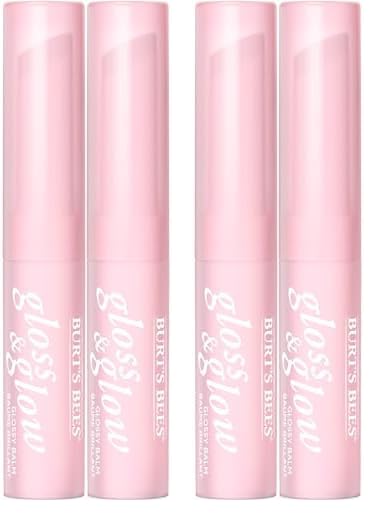 Burts Bees Gloss and Glow Glossy Balm, 100% Natural Origin, Eat, Drink and Be Cherry, 1 Tube (Pack of 2)