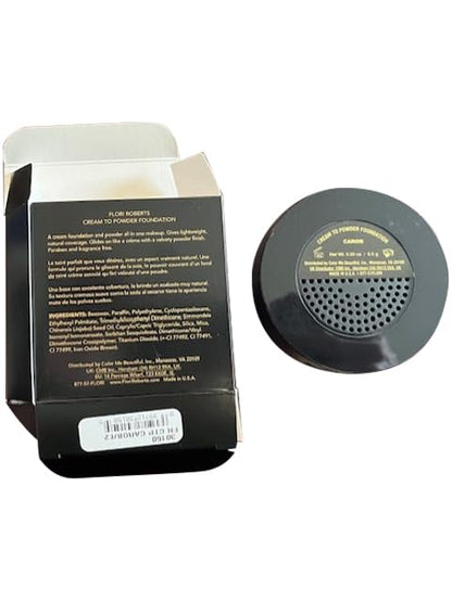 Cream To Powder Foundation by Flori Roberts, Full Coverage for Women of Color or Deeper Skin Tones, Long Lasting Makeup, Matte Finish, Covers Uneven Complexion and Hides Imperfections, 0.30 oz