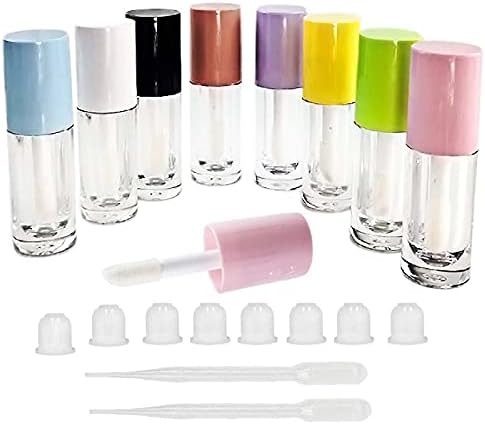 COSIDEA 30pcs Pink Empty 6ml 0.2oz Lip Gloss Tubes with Big Doe Foot Wand，Round Lipgloss Containers，Concealer Tube Cosmetic Packing Container Bulk Wholesale