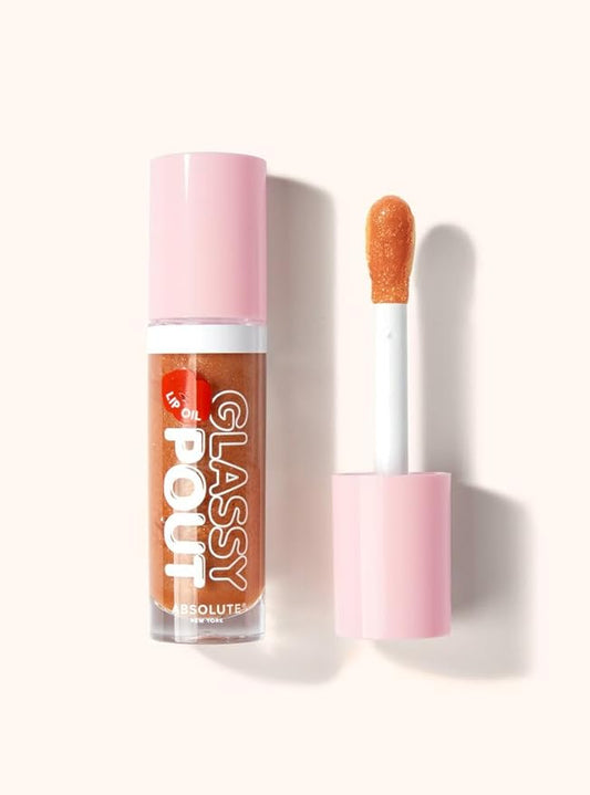 Absolute New York Glassy Pout Lip Oil, Long Lasting Hydration, Ultra Glassy Shine, Non Sticky Lip Oil (MLGL05 Moody)