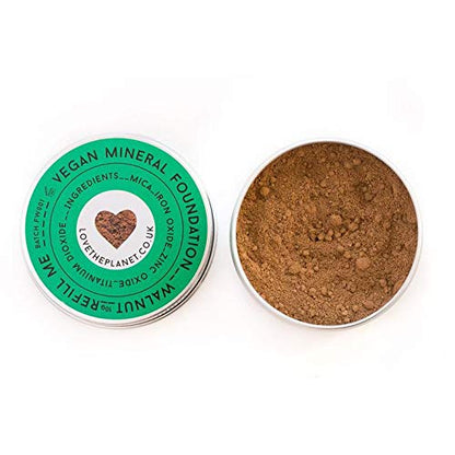 Love the Planet Vegan Mineral Foundation Shade Walnut in Refill Pouch