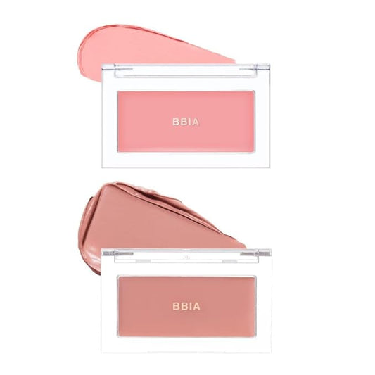 BBIA Ready To Wear Downy Cheek Cream Blush 2P Set (01 DOWNY PINK + 06 DOWNY FIG) / Blendable and Lightweight Cheek Makeup, Highly Pigmented with Long Wearing Formula