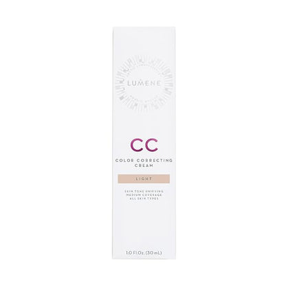 Lumene Color Correcting CC Cream - Lightweight Foundation - Medium Coverage - Redness Reducing Face Makeup for a Glowing Complexion - Vegan Formula + Suitable for All Skin Types - Light (1 fl oz)