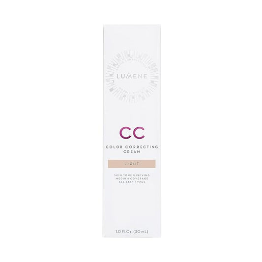 Lumene Color Correcting CC Cream - Lightweight Foundation - Medium Coverage - Redness Reducing Face Makeup for a Glowing Complexion - Vegan Formula + Suitable for All Skin Types - Light (1 fl oz)