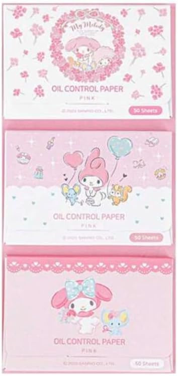 MyMelody's Facial Oil Blotting Paper 150 Sheets - Officially Licensed - Packaged in Portable Casing