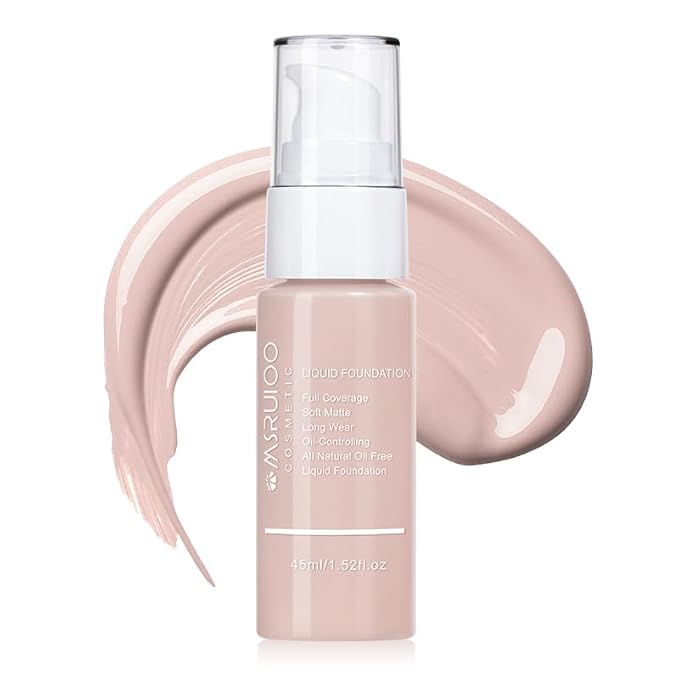 Liquid Foundation, Matte Finish, Weightless Full Coverage, Oil-Free, Non-Comedogenic, 1.52 fl oz (M001, 1pc)