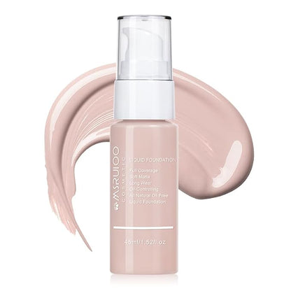 Liquid Foundation, Matte Finish, Weightless Full Coverage, Oil-Free, Non-Comedogenic, 1.52 fl oz (M001, 1pc)