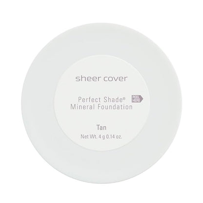 Sheer Cover Perfect Shade Mineral Foundation Makeup Kit w/ Free Brush - Tan Shade - Best Full Coverage Foundation (4 Grams)