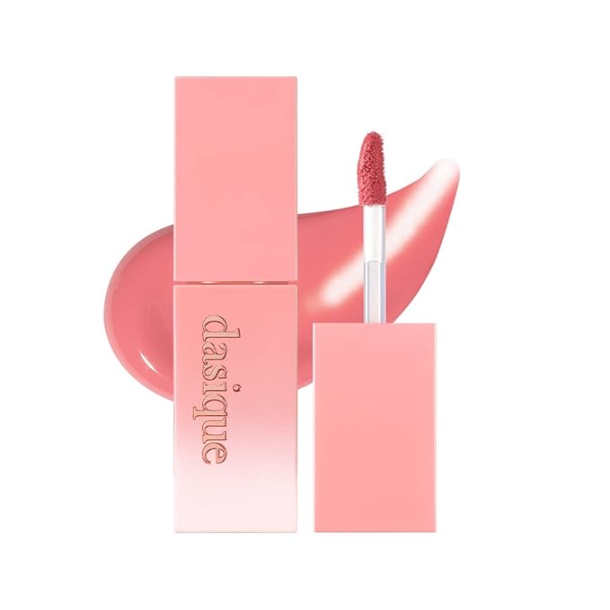dasique Juicy Dewy Tint (09 Peach Pudding) 0.12 oz | Light Application with moisture | Long-wearing Glossy Lip Stain, Non-sticky | Vegan, Cruelty-free | K-beauty