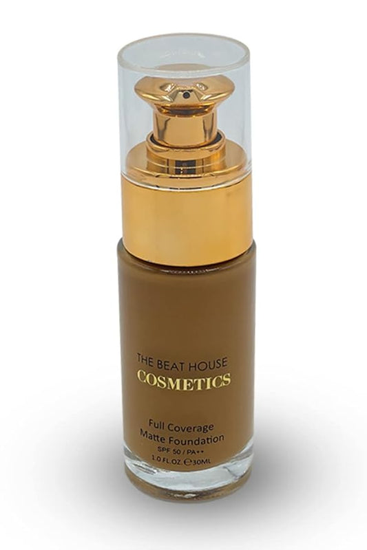 Full Coverage Matte Foundation (Chestnut) | SPF 50/ PA ++ | Cruelty Free | Medium to Full Coverage | Smooth Finish | All Day Stay |