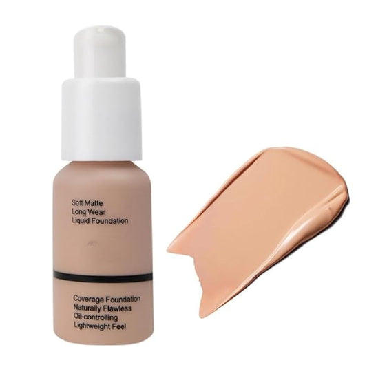 liquid foundation waterproof oil control concealer matte concealer liquid foundation moisturizing BB cream foundation cream (103# Warm Peach, 30ml)