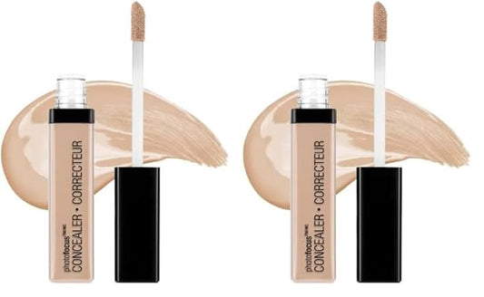 Wet n Wild Photo Focus Concealer, Light Honey, Under Eyes, Makeup, Blemish, Full Coverage, Lightweight (Pack of 2)