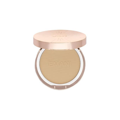 Emani Flawless Matte Powder Foundation Makeup for Sensitive Skin, Natural Mineral Foundation Compact with Buildable Coverage, Oil Control, Talc Free, Cruelty-Free & Vegan, Sienna