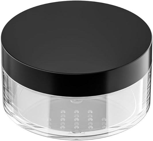 4 Packs 10ml/0.34oz Portable Loose Powder Container Makeup Case Travel Kit with Rotatable Sifter and Black Screw Lid