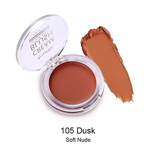 PHOERA Makeup Face Cheek Blush Cream Matte Blusher Super blend-able Sweat-Resistant Pressed Foundation Non_Greasy Palette (105 DUSK)