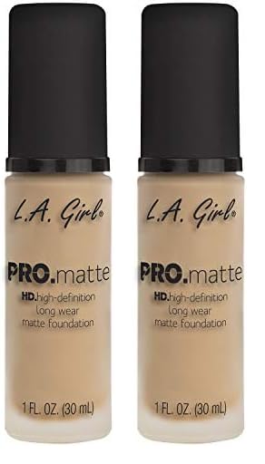 L.A. Girl PRO.Matte Foundation, Ivory GLM671 (Pack of 2)