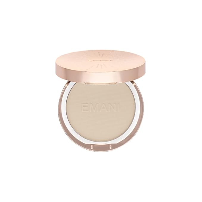 Emani Flawless Matte Powder Foundation Makeup for Sensitive Skin, Natural Mineral Foundation Compact with Buildable Coverage, Oil Control, Talc Free, Cruelty-Free & Vegan, Ginger