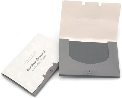 Bamboo charcoal oil blotting sheets for face,100 Counts in 1 Pack,lift away excess oil,easy to slip into your purse, makeup bag, or even your pocket (Grey)